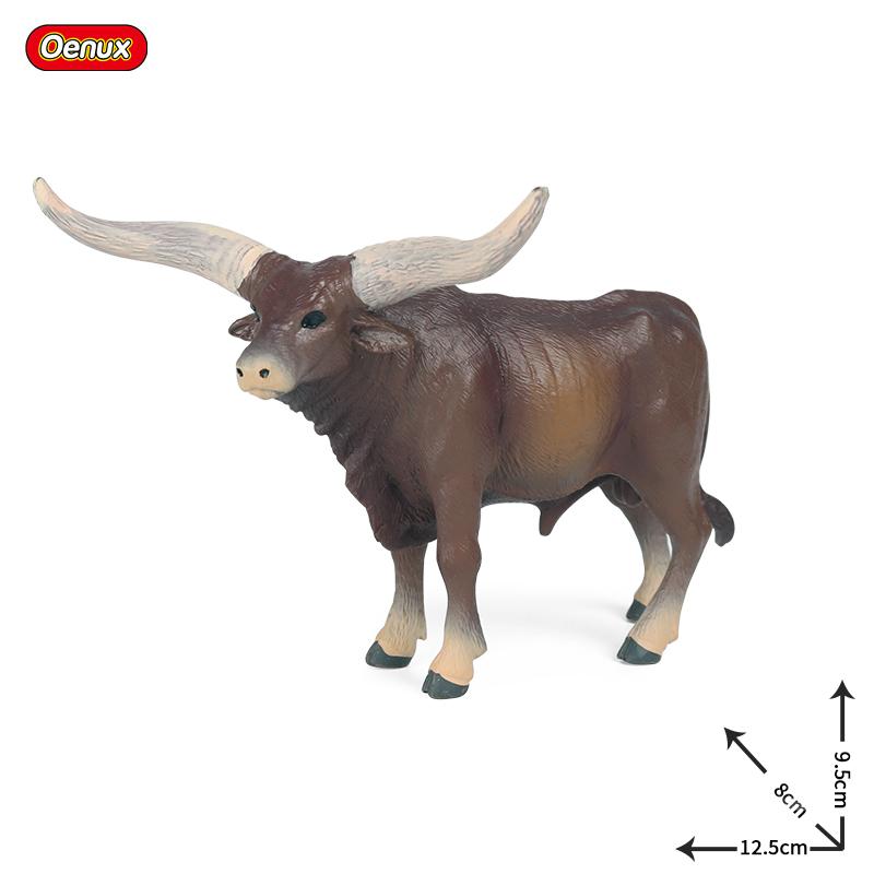 Oenux Simulation Cute Farm Animals Milk Cow Cattle Calf Angus Bull OX Buffalo Model Action Figures Educational Cute Toy Kid Gift