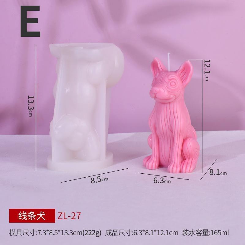 Fadougou Aromatherapy Candle Mold DIY Cute Pet Animal Ornament Expansion Stone Silicone Mold