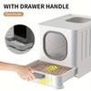 1 Large Covered Cat Litter Box with Odorless Self-cleaning and Deodorizing Filter, Enclosed and Easy To Clean Design