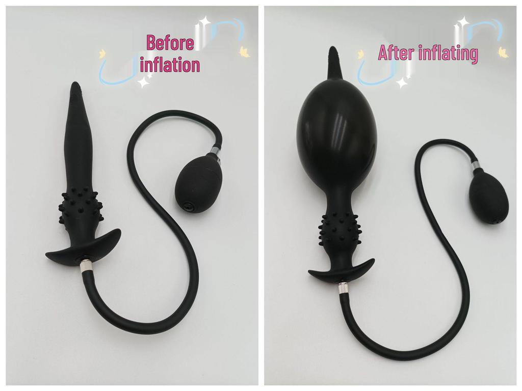 Aal-Silikon aufblasbarer Anal-Dilatator für Männer und Frauen - Super langer hinterer Masturbator.