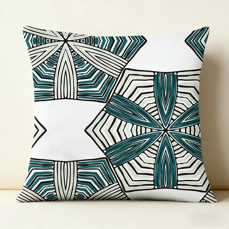 Tropical Rainforest Leaf Buttfly Geometric Abstract Cushion Cover Peach Skin Throw Pillowcase Living Room Home Decor Pillow Case