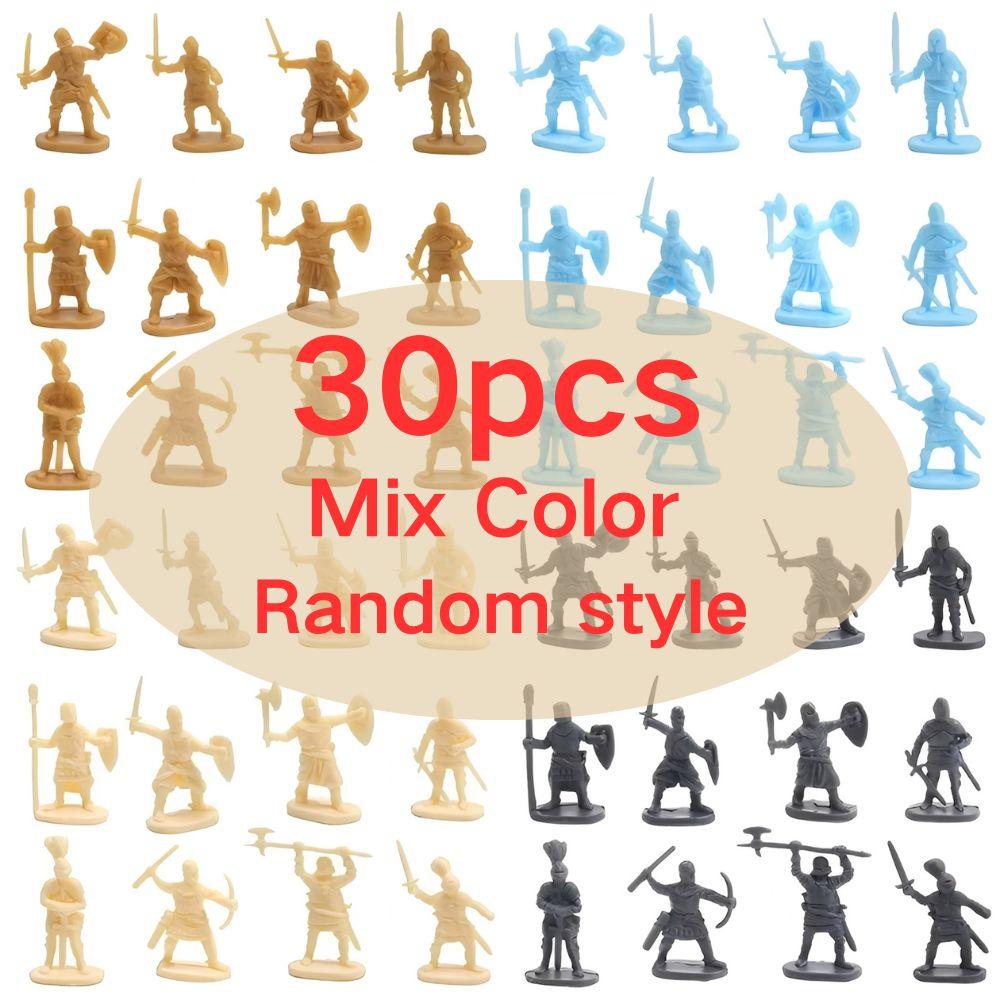 

30/100pcs 1.06inch Medieval Soldier Model Color Mixed Role Playing Doll Sand Table Scenario Exercise Collection YMY