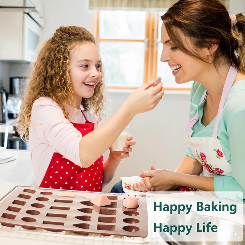 Formy do czekolady 30 komór Silikon spożywczy 6 różnych kształtów Forma na kostki lodu Bez BPA i nieprzywierająca Formy do galaretki i pieczenia