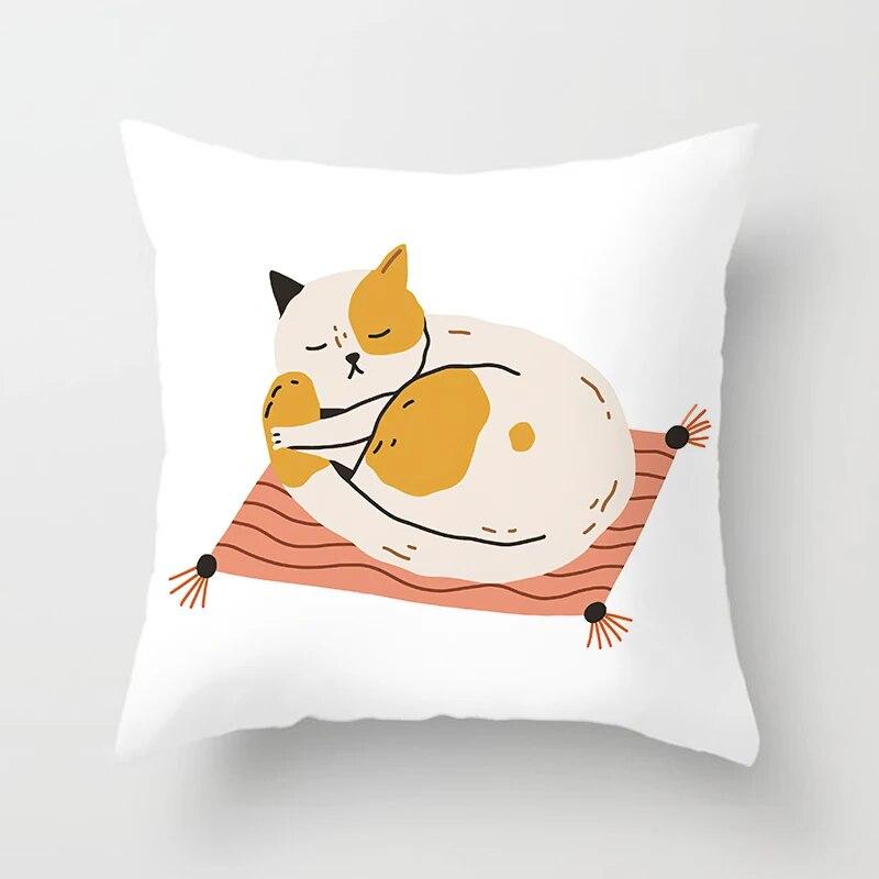 Totenkopf Katze Schwarz Heimdeko Kissenbezug Unartig Sofa Autodekoration 45x45cm Kissenbezug Quadratisch Polyester