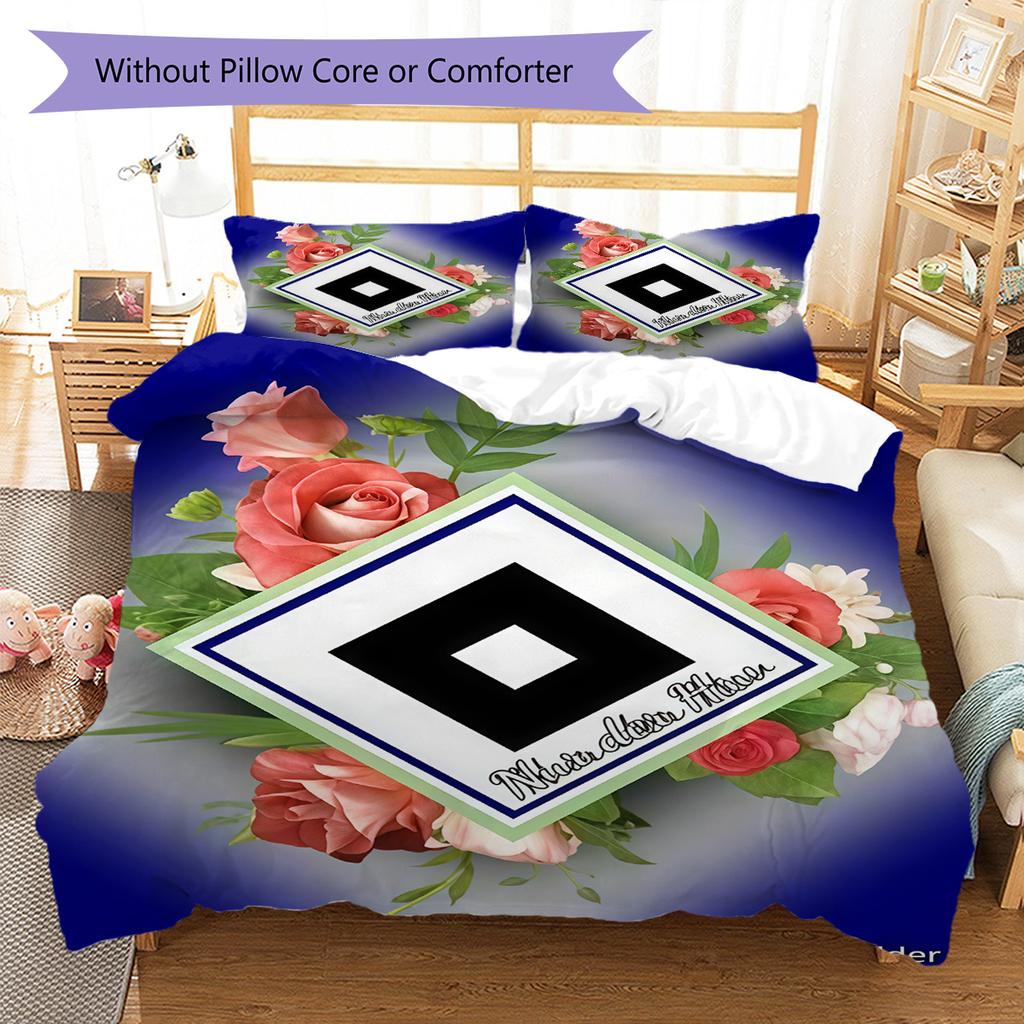 Set Copripiumino Trapuntato Hamburger SV Federa Federe Decorazione Casa Regalo di Compleanno (1 * copripiumino + 2 * federa, senza nucleo)
