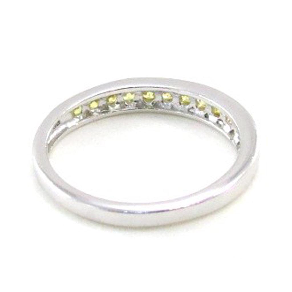 Silver Ring 'Goddess' Silvery Yellow Topaz (rhodium) - 3 Mm