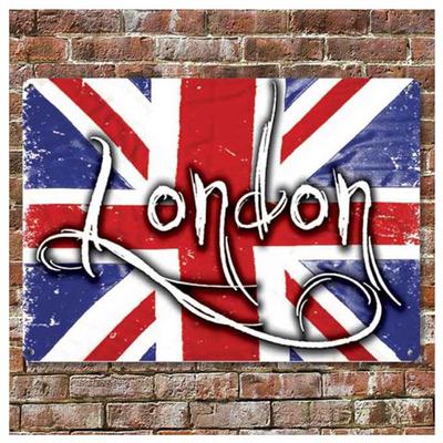 [Q4095] - Kovová tabuľka 'So British' union jack - 40x30 cm