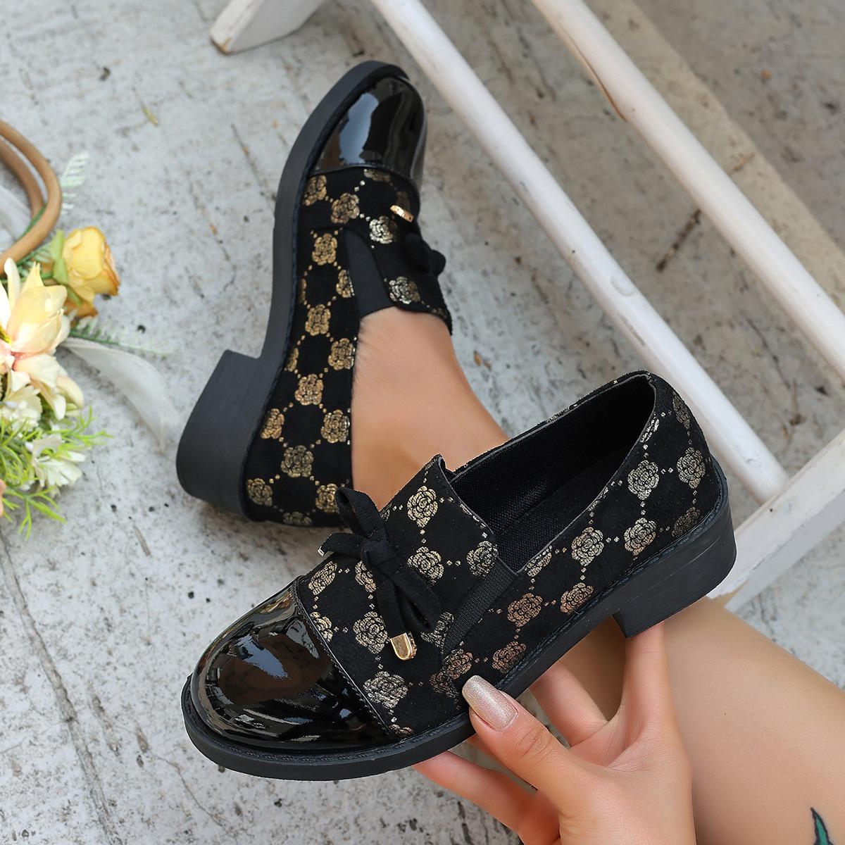 

Spring & Autumn Versatile Fashion Women s Casual Loafers 37 золотий/чорний