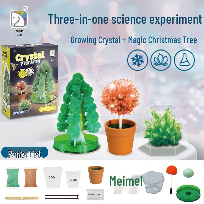 Xueyou Ma Blooming Crystal Christmas Tree - Magic Growing Kit for Science Lovers