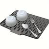 Silicone Dish Drying Mat For Kitchen Counter No-Spill Worktop Saver Drip-Free Non-Slip Slope Drain Mat Heat-Insulating Pot Pads