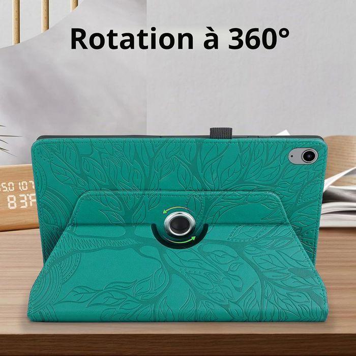 Hülle + Gehärtetes Glas für iPad A16 (11") / iPad 10 2022 (10,9") Stoßfestes Drehhülle PU-Leder Grün