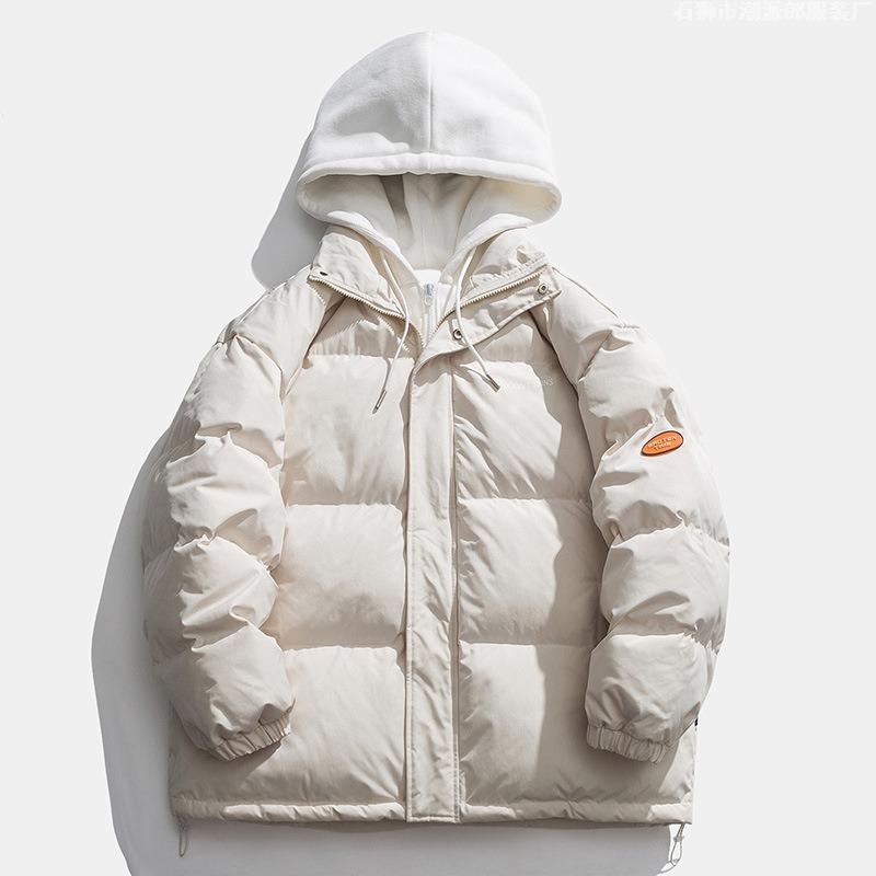 Men's Cotton-padded Clothes Winter New Thickened Glossy Feather Rong Cotton-padded Clothes Student Couple Tooling Cotton-padded Jacket Men's Trend