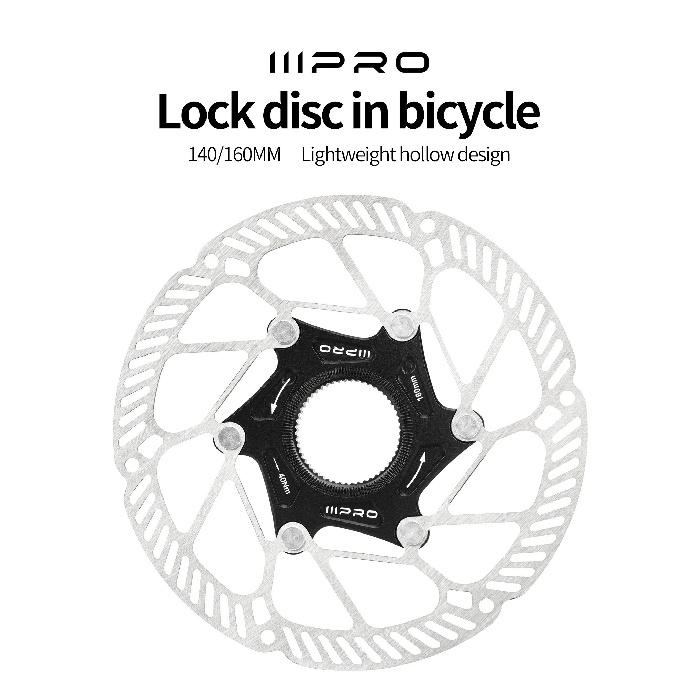 IIIPRO Ultra-Light Bicycle Brake Rotor 140/160mm Hollow High-Strength Steel MTB/Road Bike 6 Bolts/Center Lock Disc Brake Rotors