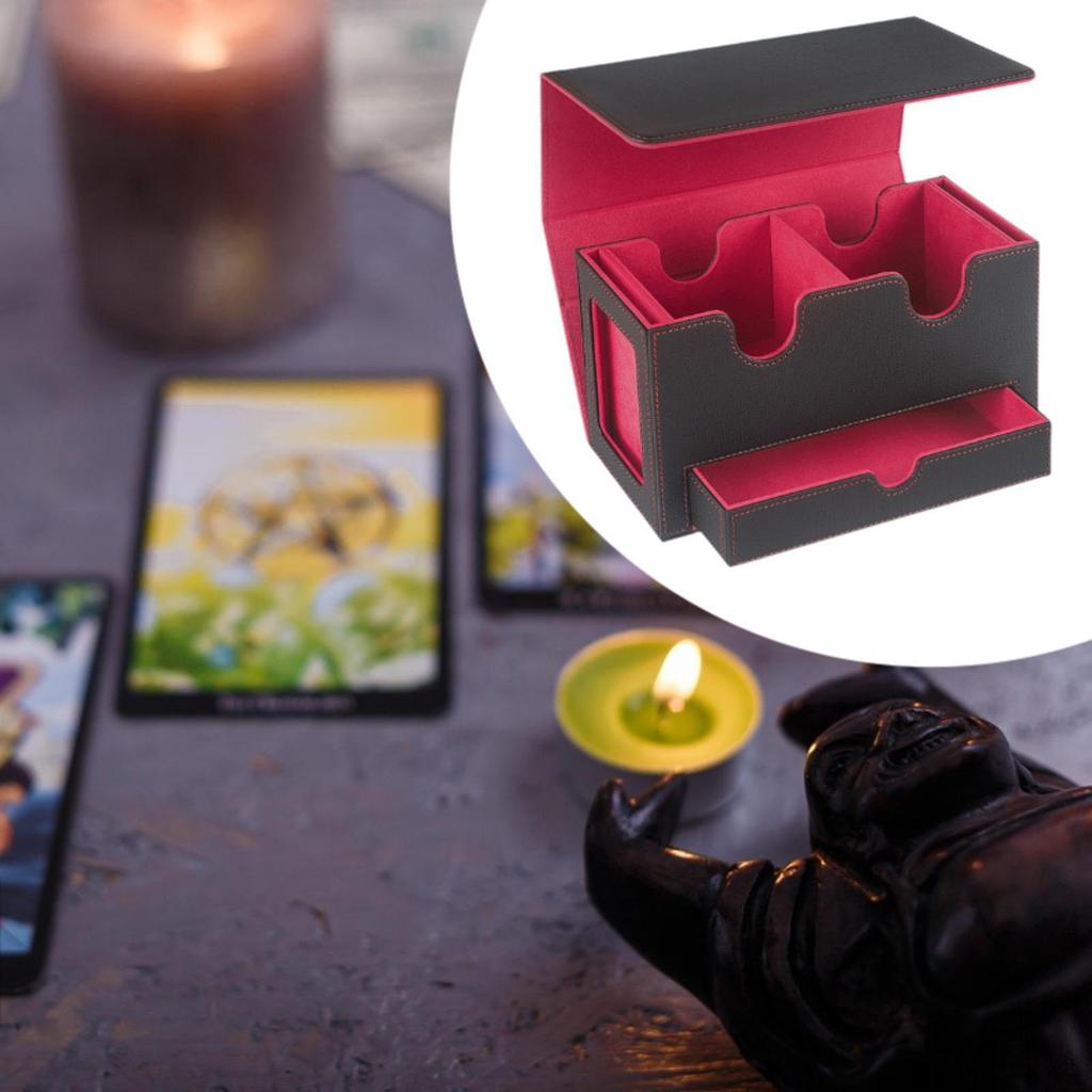 Card Deck Box Sturdy PU Leather Cards Protector Case Trading