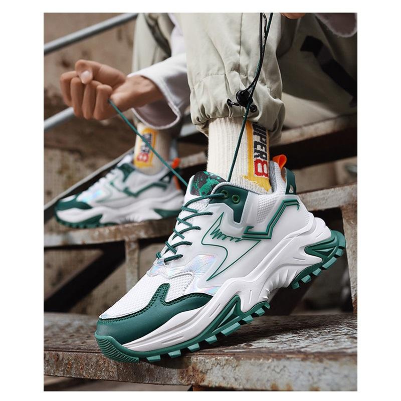 Men's Chunky Sneakers New Breathable Mesh Sports Shoes Non-slip Casual Running Shoes For Men Thick Sole Platform Dad Shoes