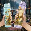 1PC Cute Prairie Dog Animal Print 750ml Color Plastic Sports Water Bottle Leakproof Flip Straw Lid Suitable for Sports Office Home Use