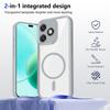 KEYSION Transparent Magnetic Phone Case for HONOR X8d Silicone+PC HD Clear Shockproof Back Cover for Huawei Honor 600 Lite 5G