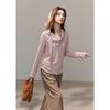 Women's Ribbon Cowl Neck Knit Top