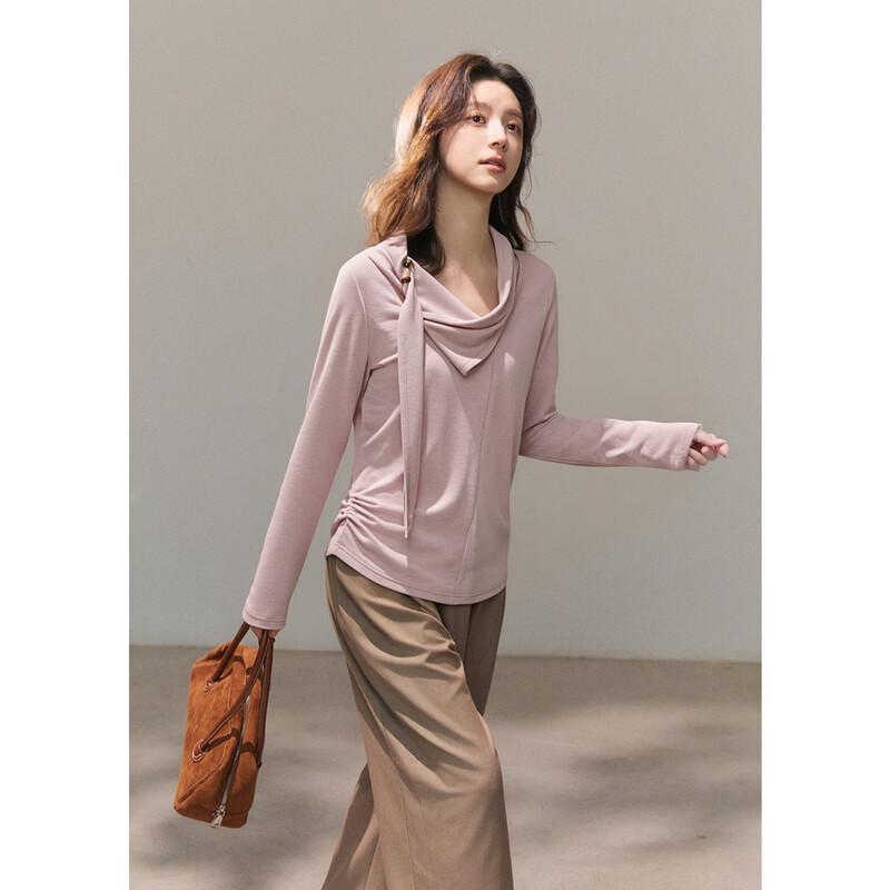 Women's Ribbon Cowl Neck Knit Top