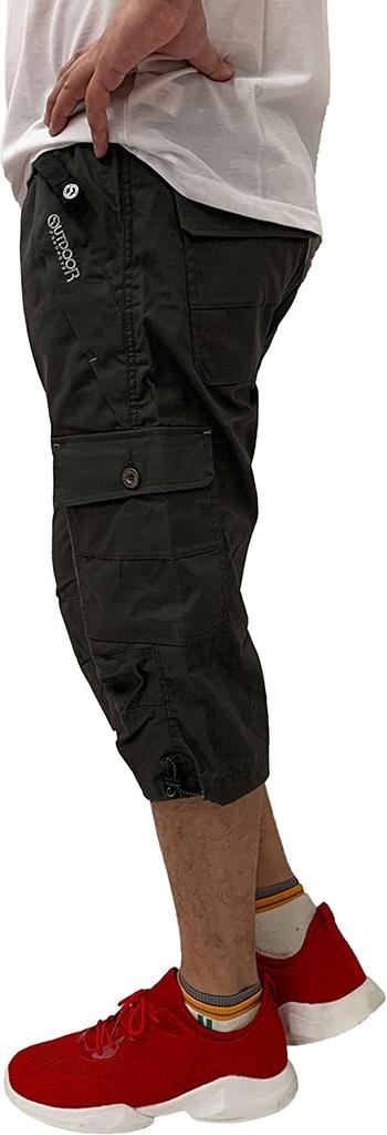 OUTDOOR PRODUCTS Men's Cropped Cargo Pants, 3/4 Length, Moisture-Wicking, Quick-Drying, Available in M, L, and LL (M, Khaki)