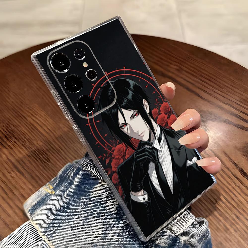 Japanese Anime Black Butler Phone Case For Samsung S26 S25 S24 Ultra S23 Fe S22 S20 S21 Plus Plus 5G Fe Transparent Cover