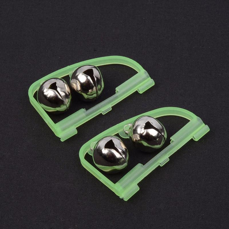 

2pcs Fluorescent Fishing Rod Pole Tip Clip Twin Bell Alarm Glow In The Dark 2pcs