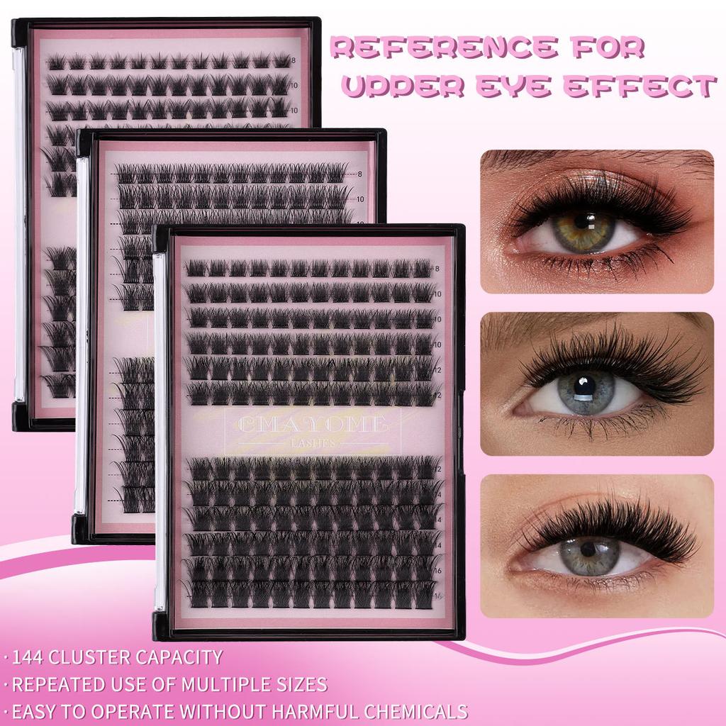 Natural Thick C-Song Single Cluster False Eyelashes 8-16Mm Daily Diy Segmented Simulated Eyelashes