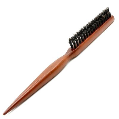 1PC Natural Boar Bristle Hair Fluffy Comb Wood Handle Hair Brush Anti-static Barber Hair Comb Scalp Massage Hairdresser Styling Tool