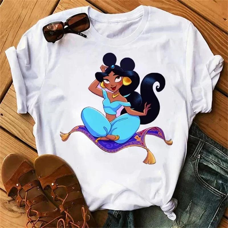 Unisex Snow White Princess T-shirt Cute Cartoon The Princesses White Tops Tshirt Streetwear T Shirts Clothes