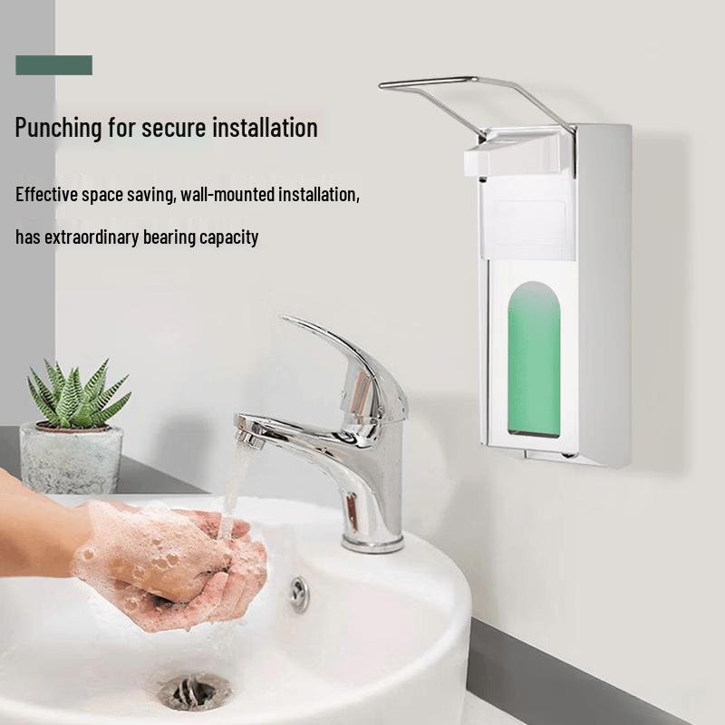 OIMG Stainless Steel Manual Elbow Press Soap & Sanitizer Dispenser