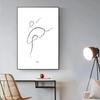 Black White Ballerina Line Wall Art Canvas Painting Line Drawing Ballet Dancer Poster and Prints Nordic Picture Girls Room Decor