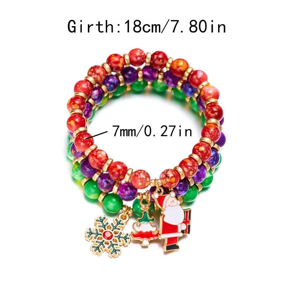 Hand Decoration Acrylic Beaded Bracelet Cute Letter Elastic Bracelet Christmas Bracelets  Women