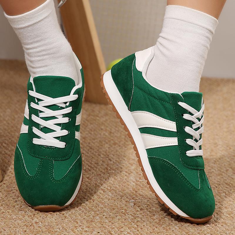 Fashion 2025 Autumn Women' Fashion Striped Green Sneakers Lightweight Non Slip Casual Sports Shoes Woman Plus Size Comfort Walking Shoes