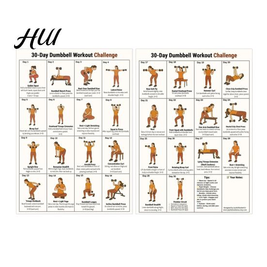 Dagelijkse Oefeningen Illustraties 2 Stuks Gevisualiseerd Trainingsplan 30-dagen Fitness Uitdaging Thuis voor Beginners Vetverbranding En Vormgeving Volledige Lichaamsspier