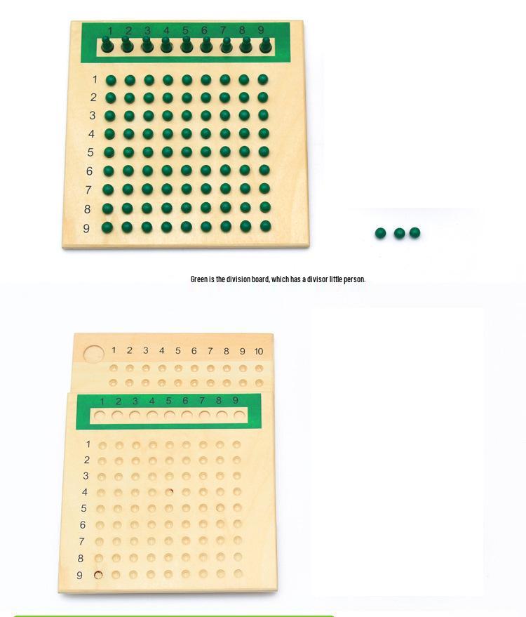 Montessori-Mathematik-Lernmaterialien: Multiplikations- und Divisionsbretter - Professionelles pädagogisches Spielzeug für den Kindergarten