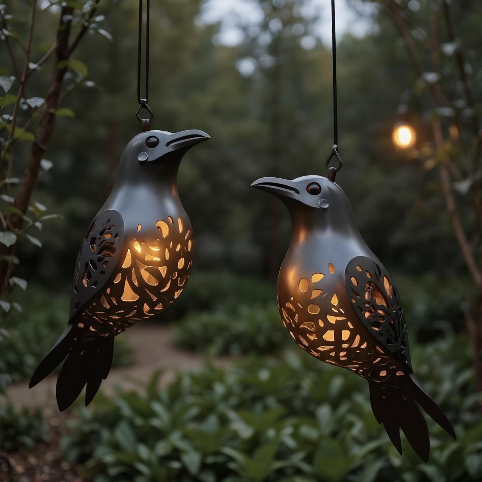

Raven Lantern 3D Gothic Pendant Lamp indoor and outdoor crow decorative hanging lamp Gothic crow chandelier for garden porch China Mainland