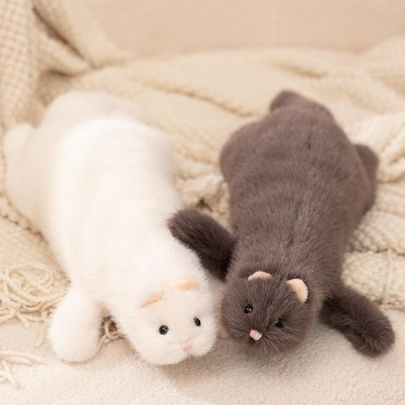 Cute And Black White Mink Plush Doll Children Toys For Room Decoration Gift And
