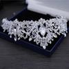 Bridal Crystal Luxury Beads Baroque Jewelry Sets Rhinestone Tiaras Crown Necklace Earrings Set Wedding African Hair Jewelry Set