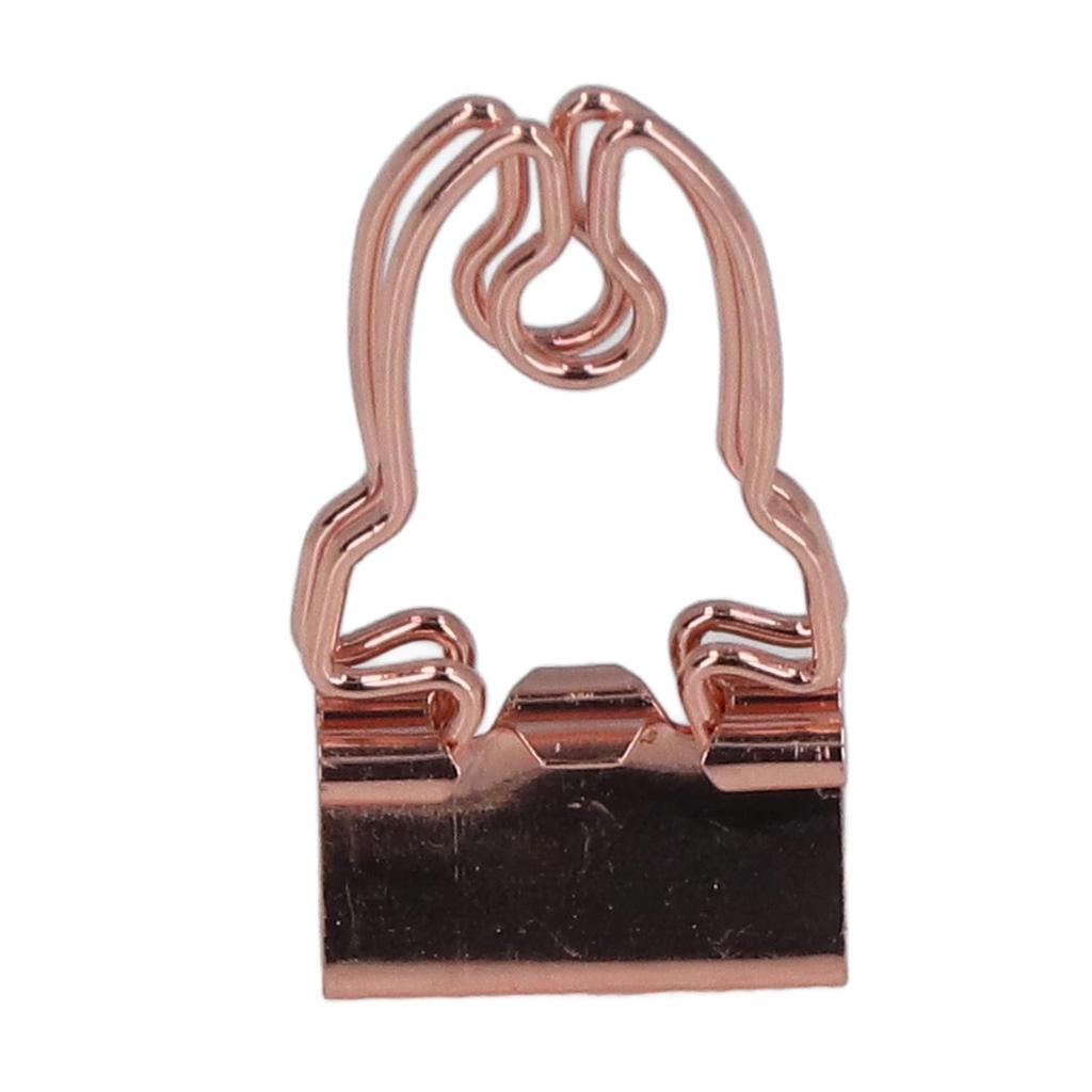 30 Pcs Binder Clips Cute Rose Gold Horn Pattern Handle Metal Small Binder Clips Office File Clips With Storage Box