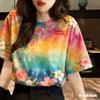 T-shirt for Both Women & Men - Casual Flower Print Design Suitable for Songkran Festival
