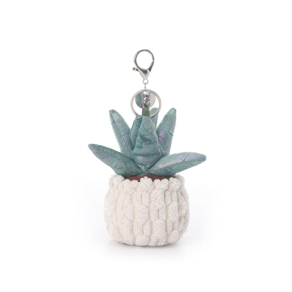 Apricot Lamb Colorful Potted Aloe Vera Cute Soft Keychain Plush Toy, Perfect for Boys and Girls, Fits Kids' Backpacks and Purses, 13cm