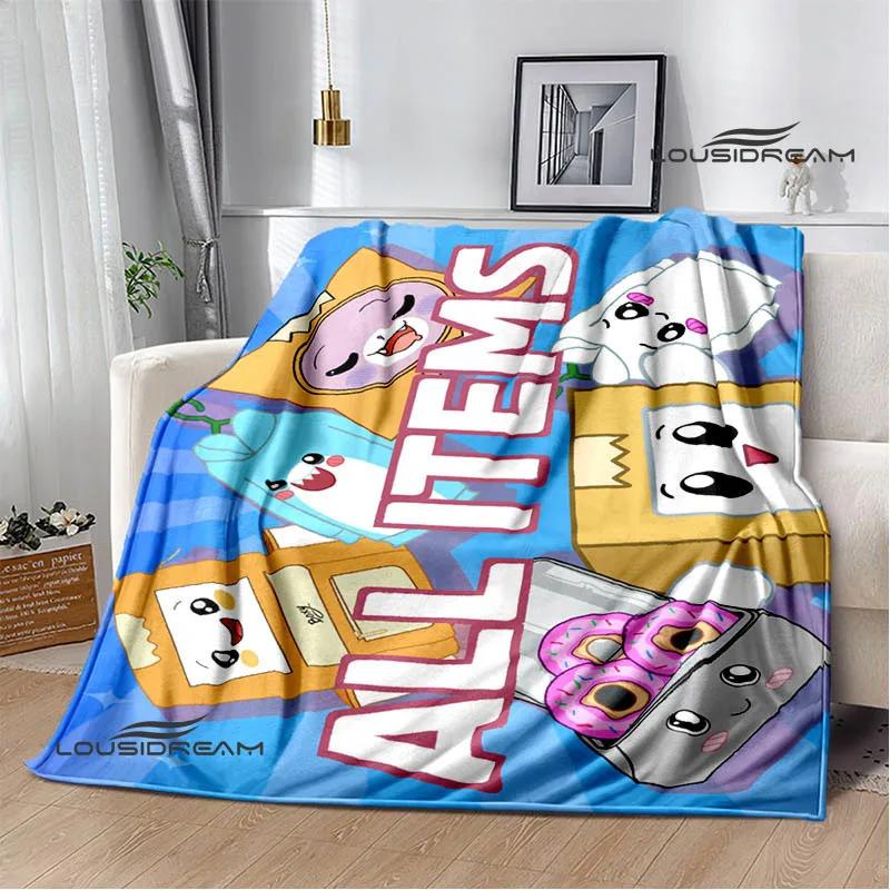 Lankybox Foxy Boxy cute Printed blanket picnic blanket Flannel Warm blanket Soft Cozy Blanket Home travel blanket Birthday Gift 80x120cm