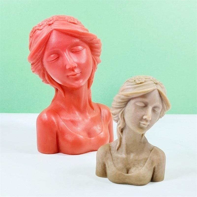 Elegant Portrait Resin Epoxy Molds Beautiful Girls Shape Figurines Decoration Creating Silicone Mold for Craft Project