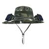 Dual fan solar hat summer outdoor mountaineering fishing sun protection visor hat camouflage big eaves men's bucket hat