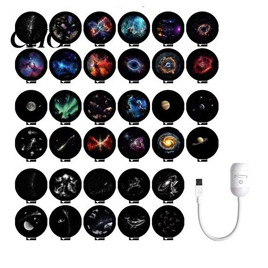 Dreamy Night Light 2-In-1 Star Projector with Films, USB Starry Sky LED Projection Lamp for Bedroom, Mini Ceiling Wall 360 Degrees Rotation