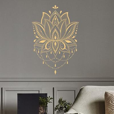 Dekal Lotus Shape Avtagbar PVC Om Sign Meditation Art Vinyl