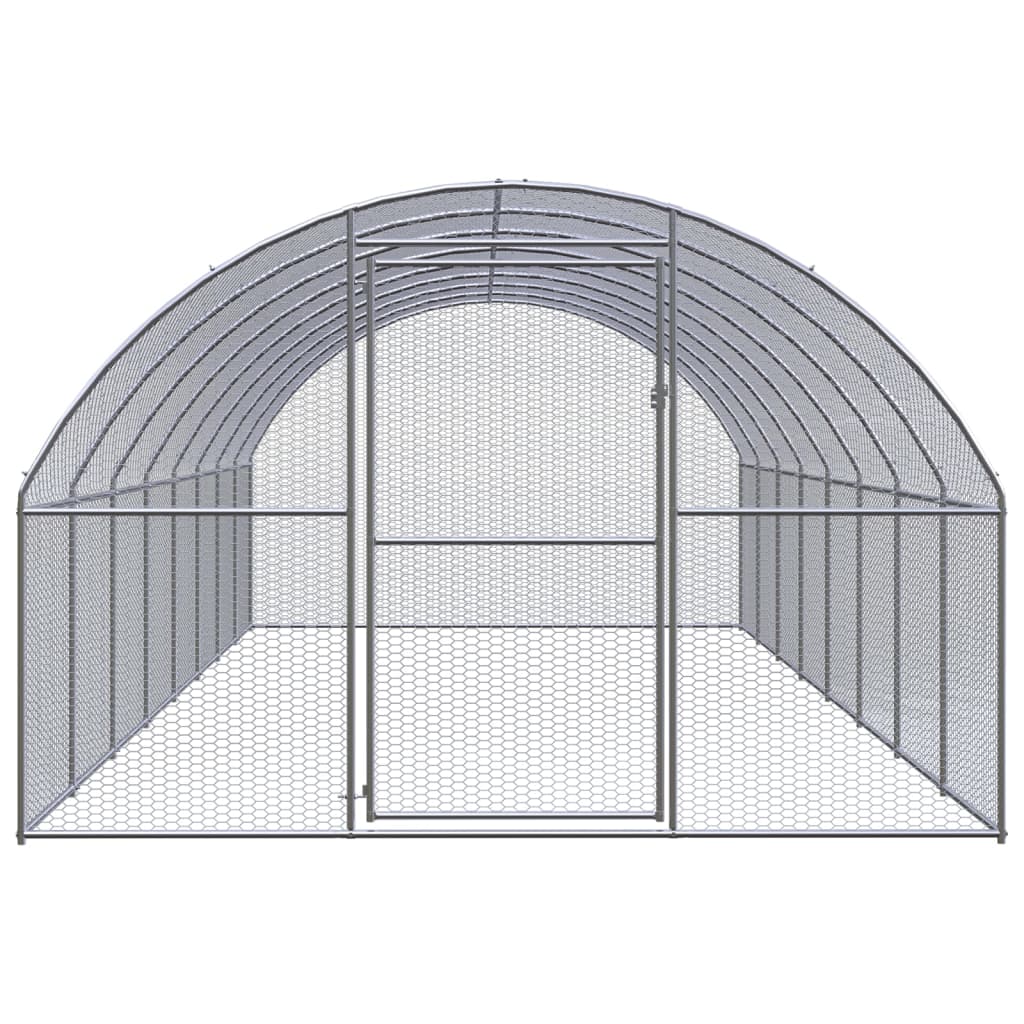 Vidaxl Outdoor Chicken Coop, 3X8X2 M, Galvanized Steel