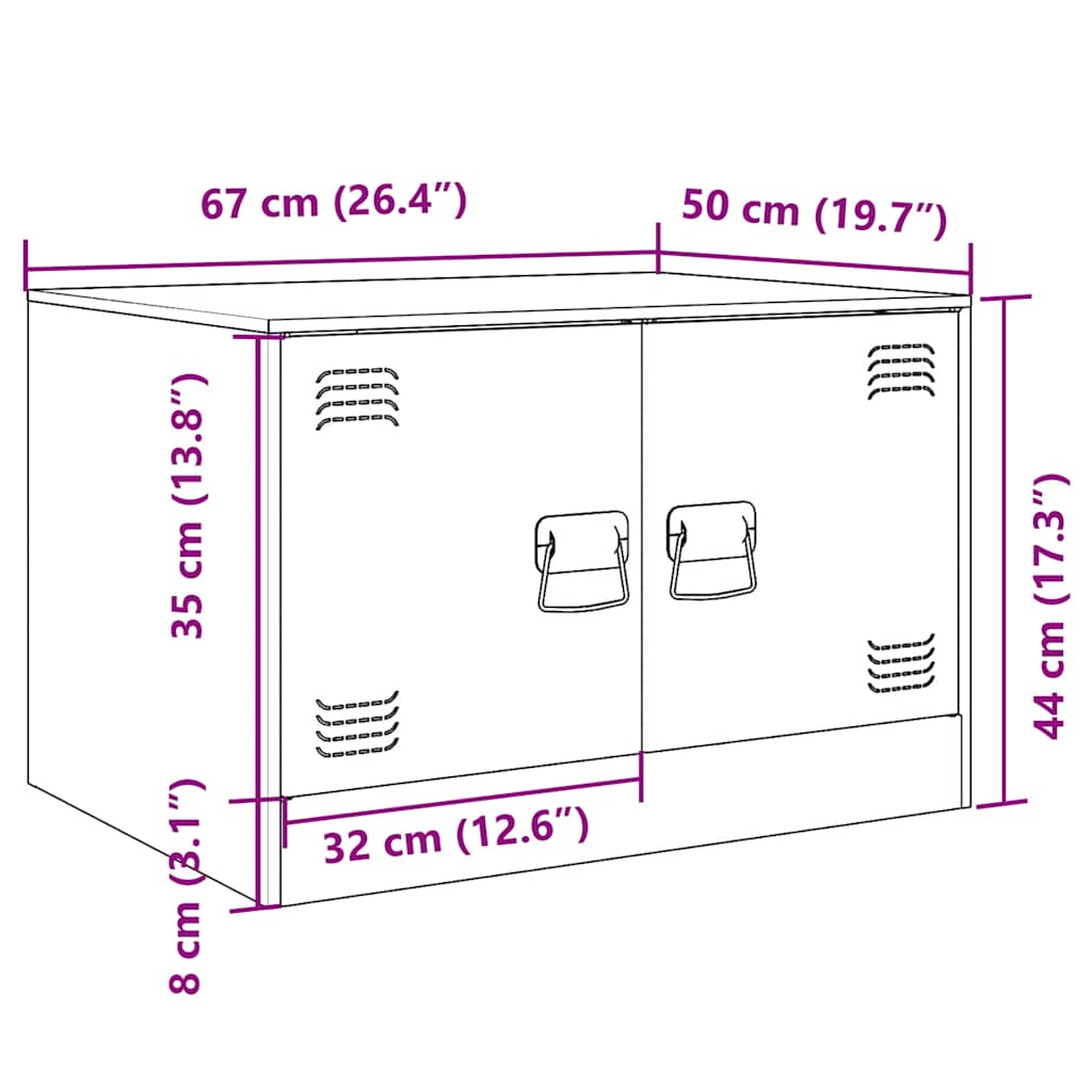 White Coffee Table 67 x 50 x 44 cm Steel