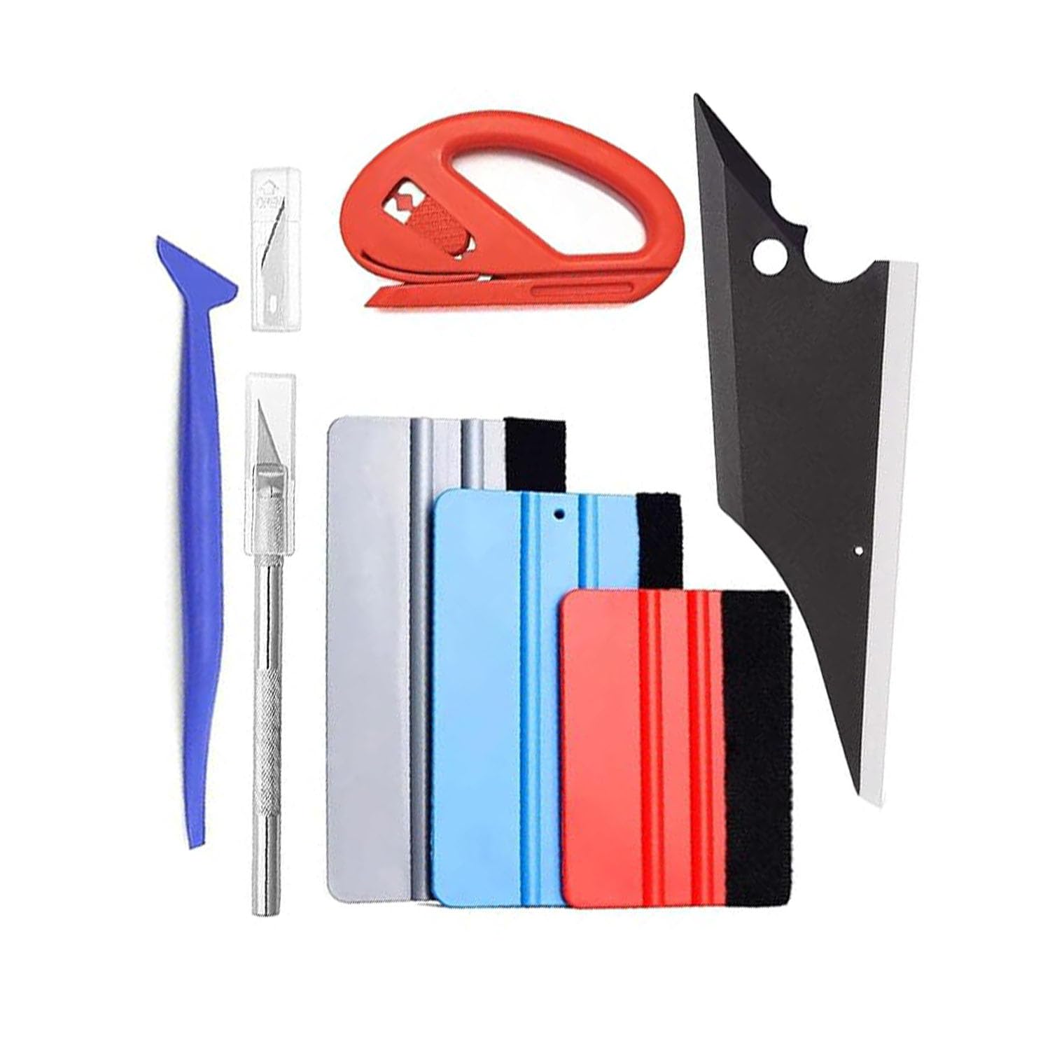 

YIQFOCA Набор инструментов для нанесения, 7 предметов, Набор инструментов для оклейки автомобиля виниловой пленкой, Без царапин, Без пузырей чёрный