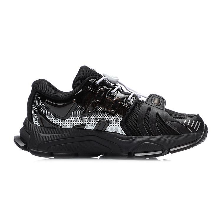 Li Ning Youth Lijun Non-Slip Shock Absorbing Wear-Resistant Breathable Supportive Lightweight Casual Shoes Kids Casual Shoes Black White YKCR008-1
